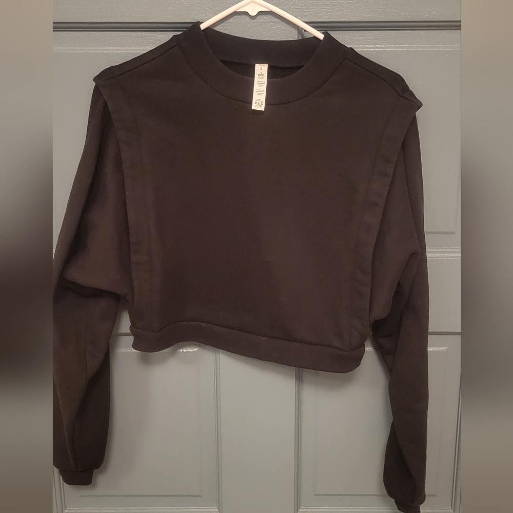 ALO Yoga Cropped Fresh Coverup Crewneck. Size Small